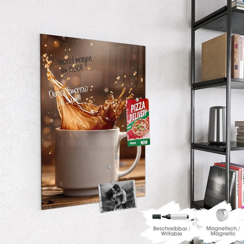 Magnettafel - Goldene Kaffeewelle