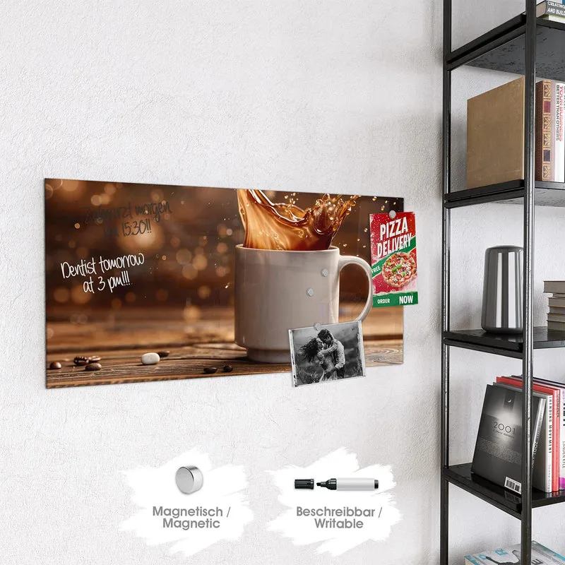 Magnettafel - Goldene Kaffeewelle