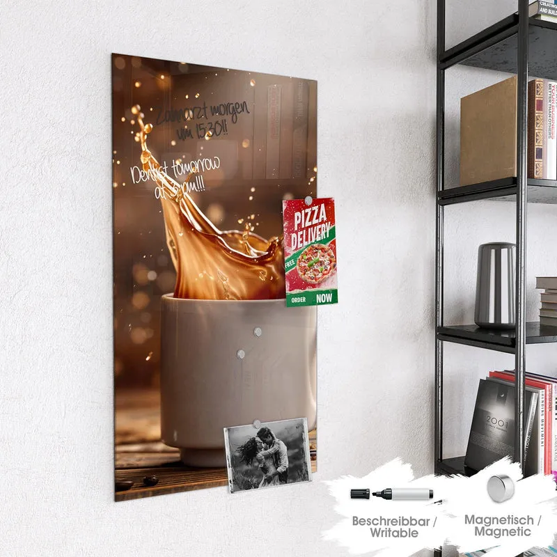 Magnettafel - Goldene Kaffeewelle