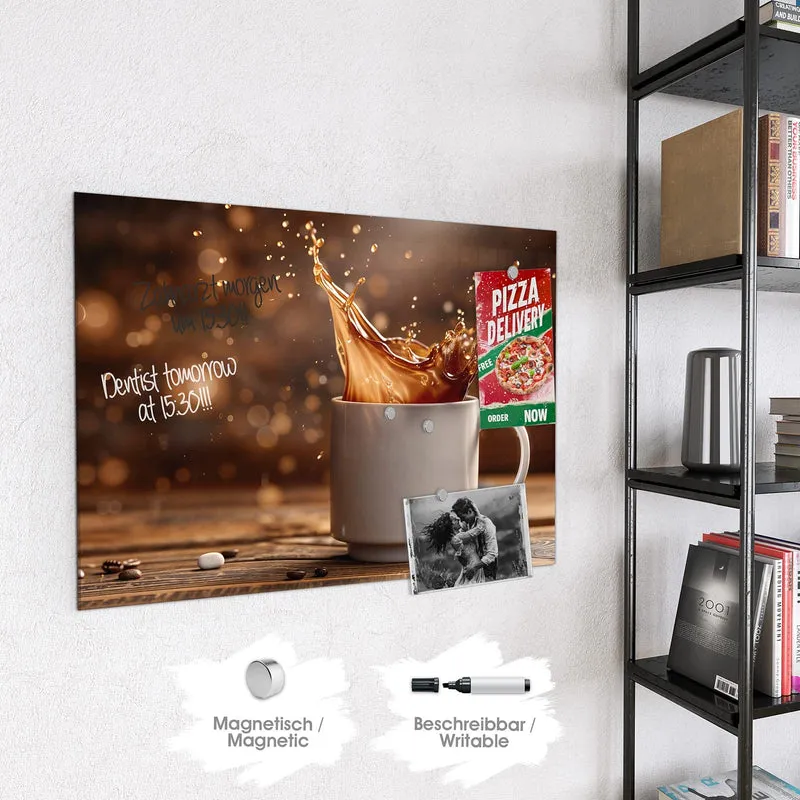 Magnettafel - Goldene Kaffeewelle