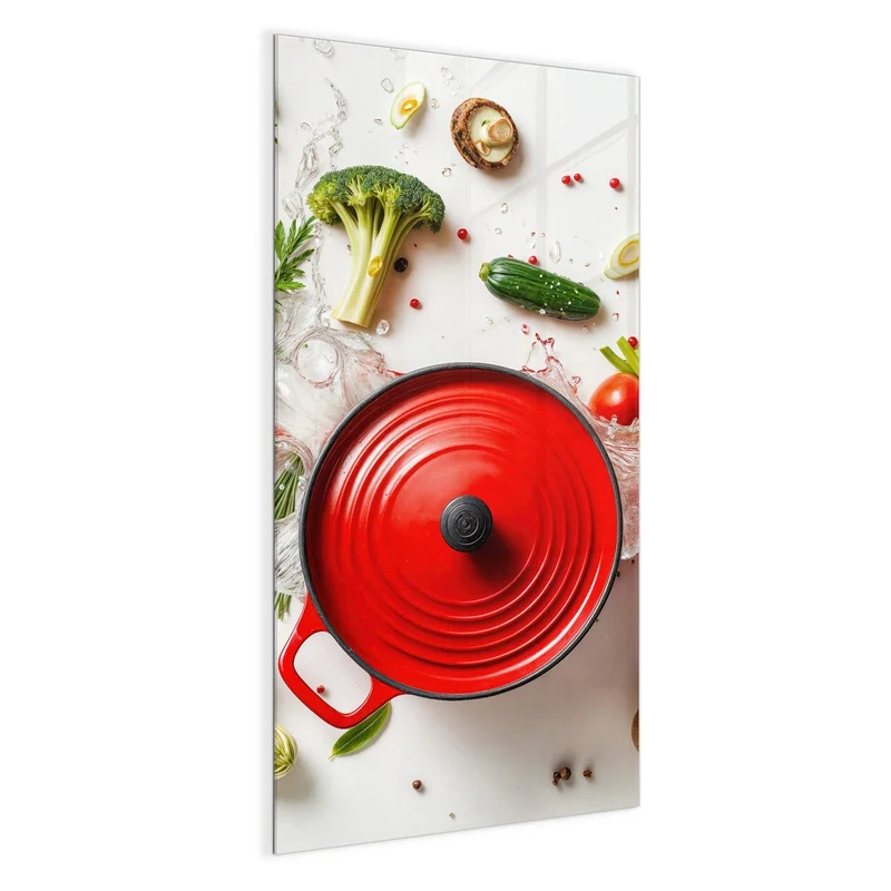Magnettafel - Roter Topf mit Gemüse
