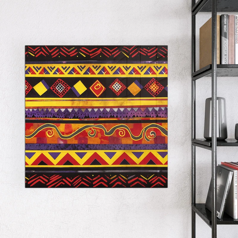 Magnettafel - Ethno Muster in Rot