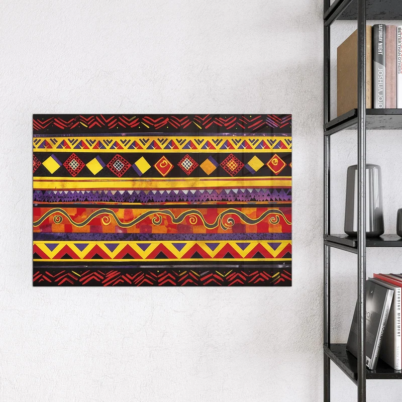 Magnettafel - Ethno Muster in Rot