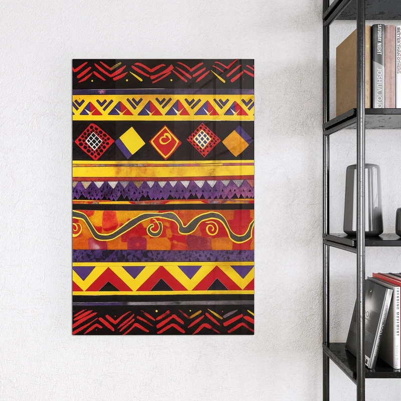 Magnettafel - Ethno Muster in Rot