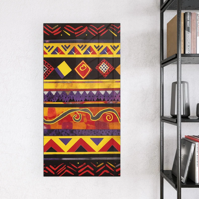 Magnettafel - Ethno Muster in Rot