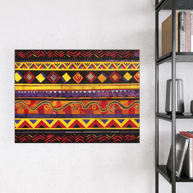 Magnettafel - Ethno Muster in Rot