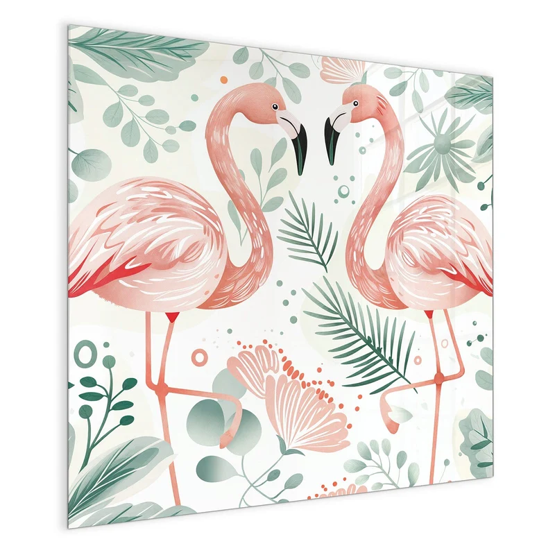 Magnettafel - Flamingos in Pastell