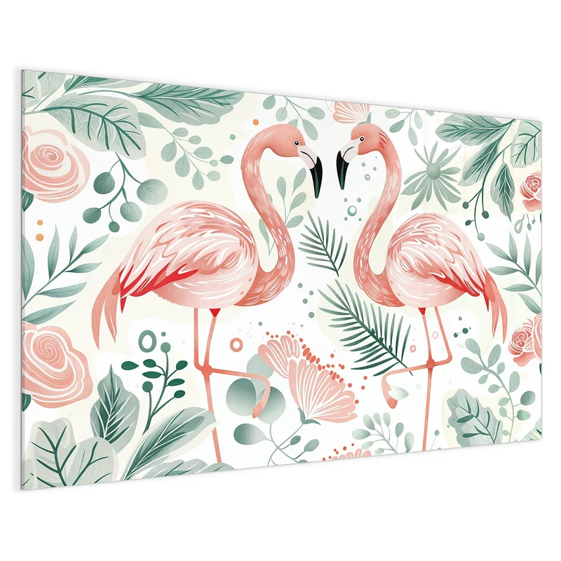 Magnettafel - Flamingos in Pastell