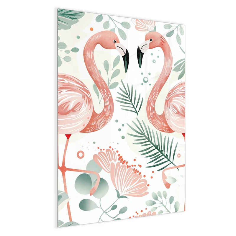 Magnettafel - Flamingos in Pastell
