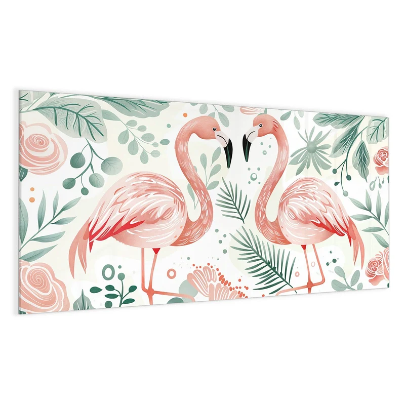 Magnettafel - Flamingos in Pastell