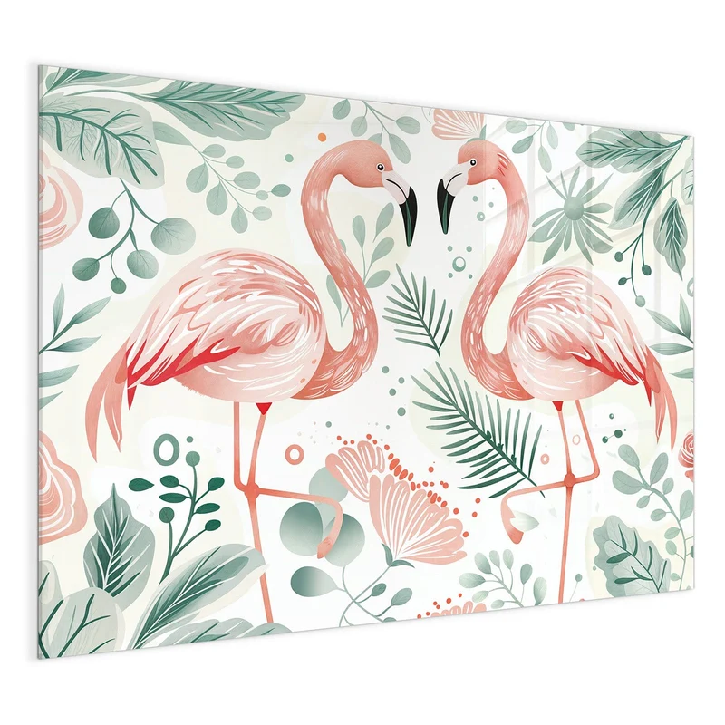 Magnettafel - Flamingos in Pastell