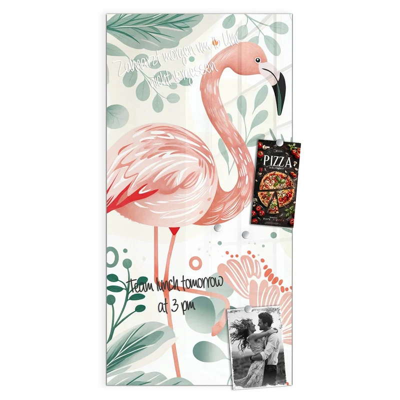 Magnettafel - Flamingos in Pastell