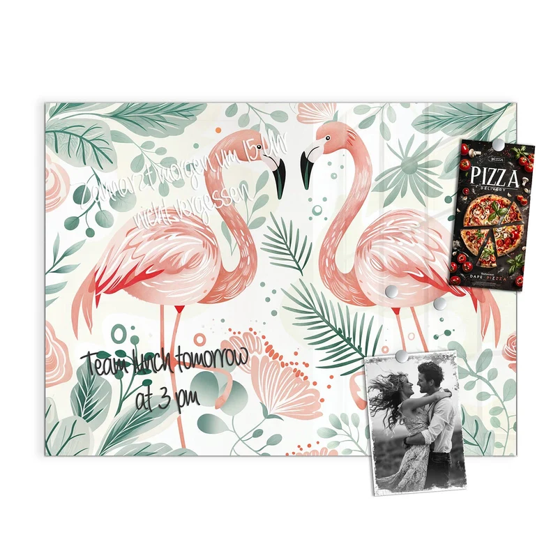 Magnettafel - Flamingos in Pastell