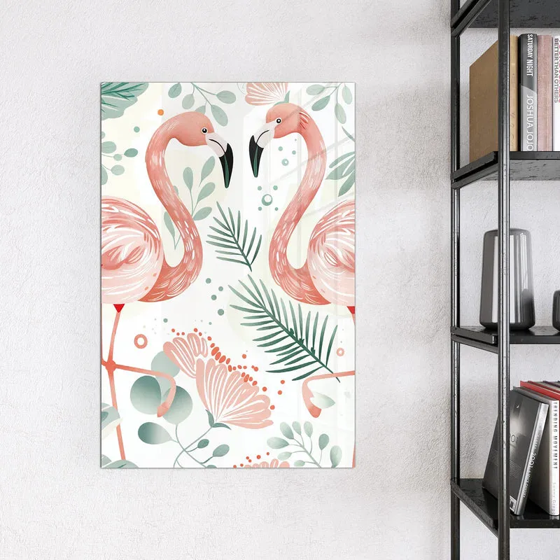 Magnettafel - Flamingos in Pastell
