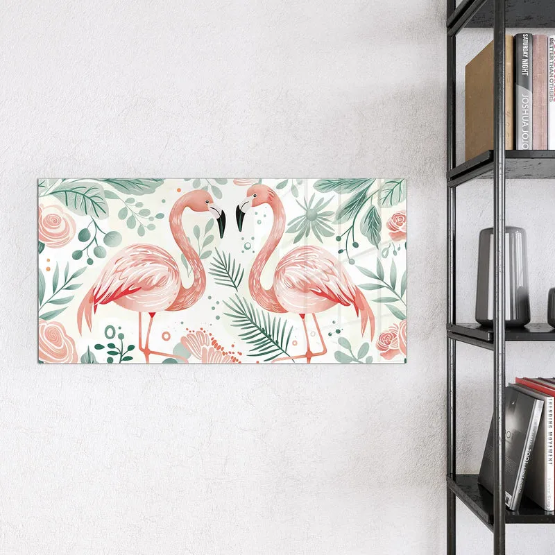 Magnettafel - Flamingos in Pastell