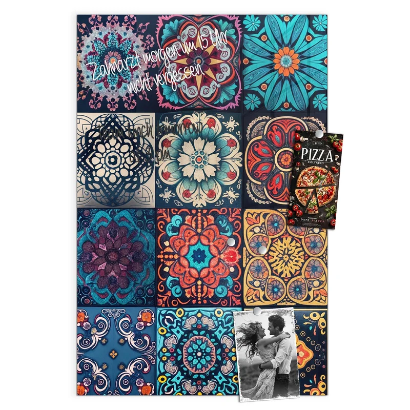 Magnettafel - Kacheln mit Mandalas