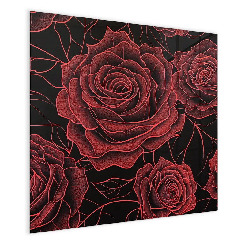 Magnettafel - Rosenmuster in Rot