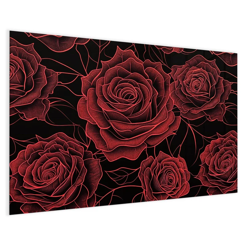 Magnettafel - Rosenmuster in Rot