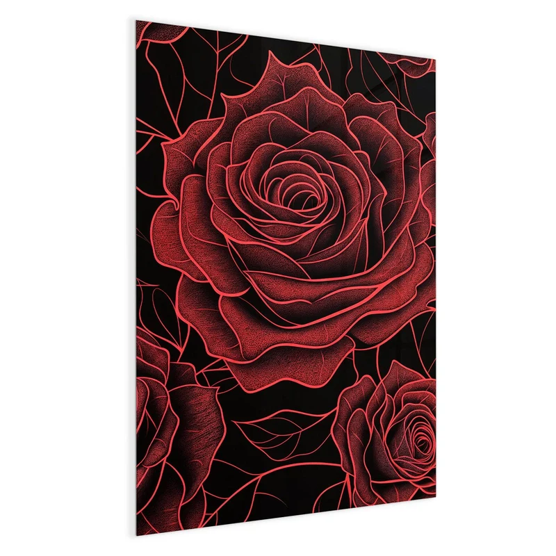 Magnettafel - Rosenmuster in Rot