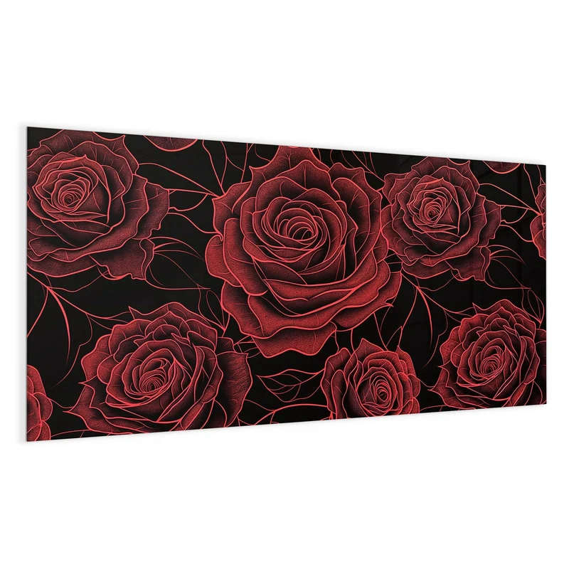 Magnettafel - Rosenmuster in Rot