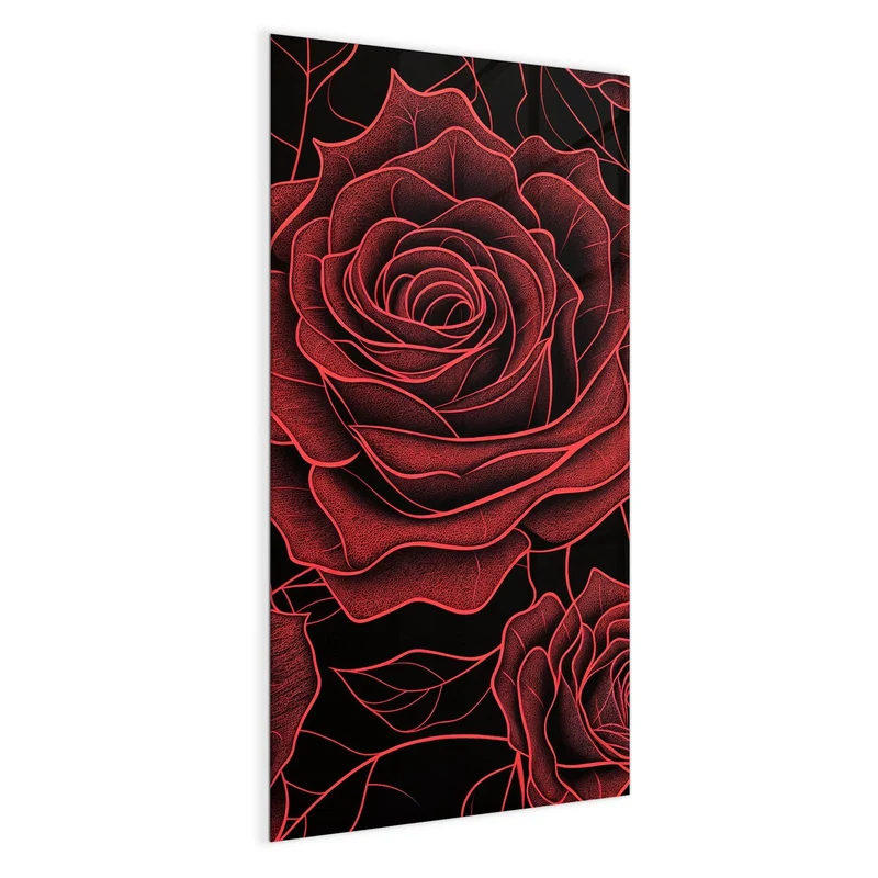 Magnettafel - Rosenmuster in Rot
