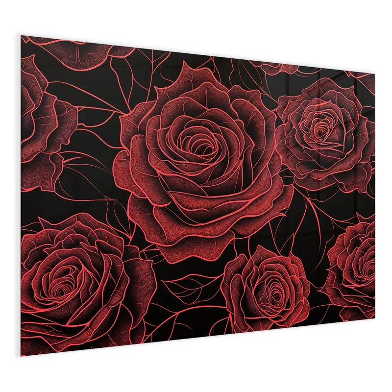 Magnettafel - Rosenmuster in Rot