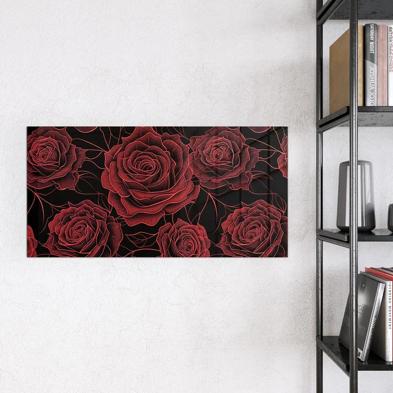 Magnettafel - Rosenmuster in Rot