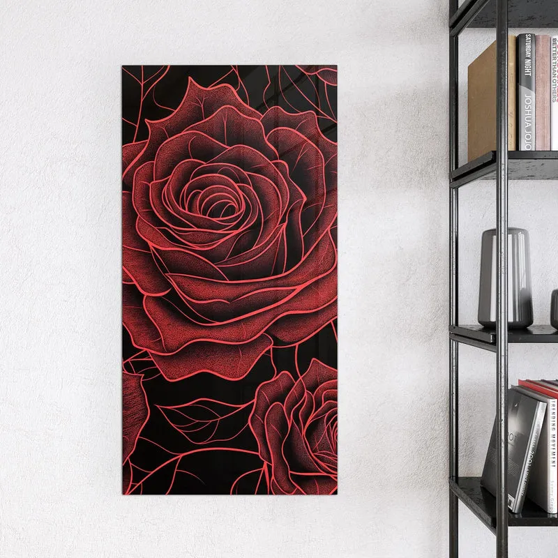 Magnettafel - Rosenmuster in Rot