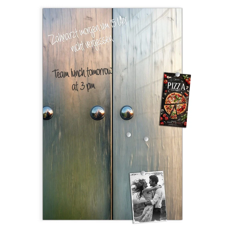 Magnettafel - Metallknöpfe auf Holz