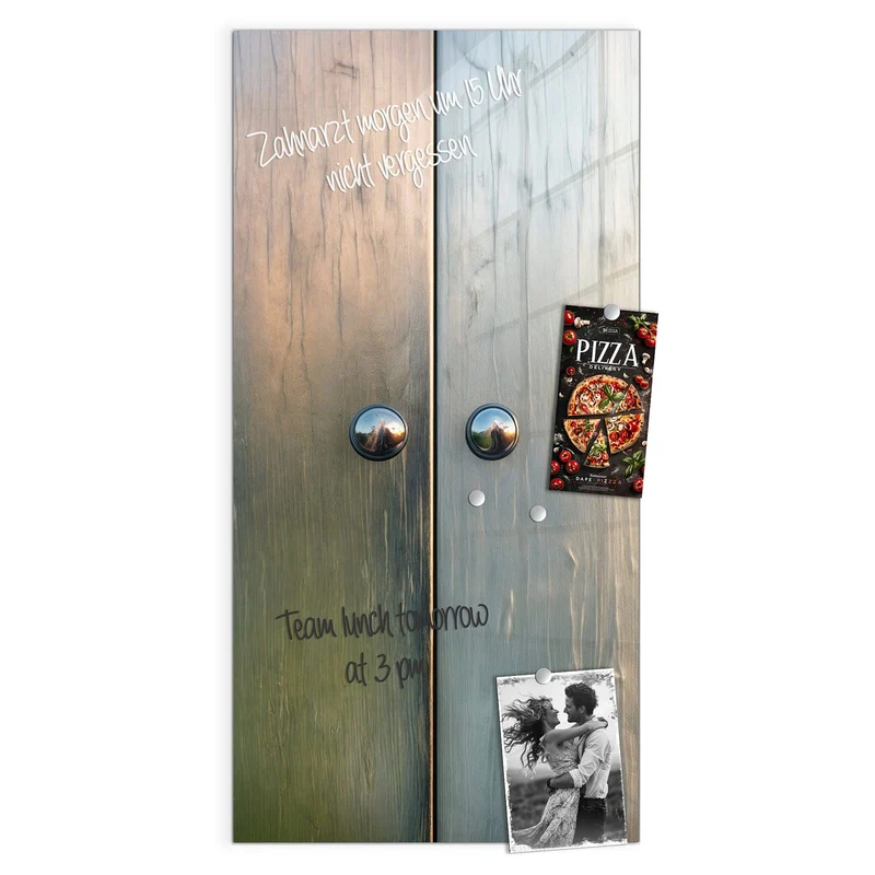 Magnettafel - Metallknöpfe auf Holz
