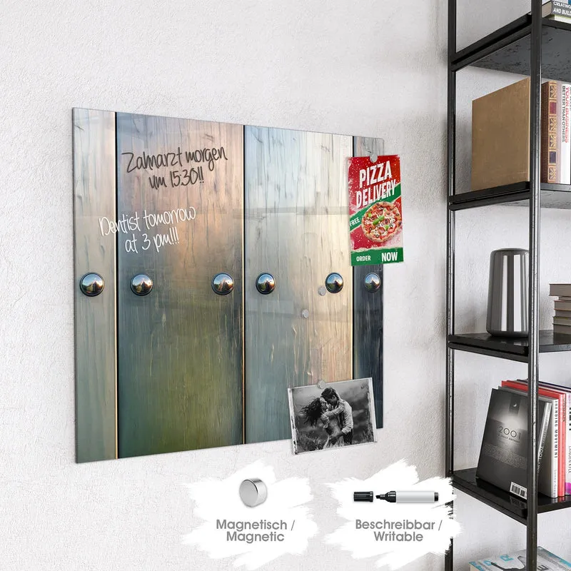 Magnettafel - Metallknöpfe auf Holz