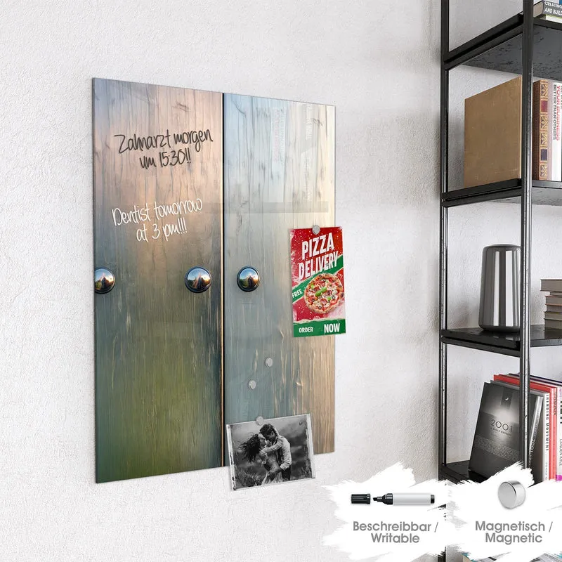 Magnettafel - Metallknöpfe auf Holz