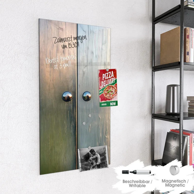 Magnettafel - Metallknöpfe auf Holz