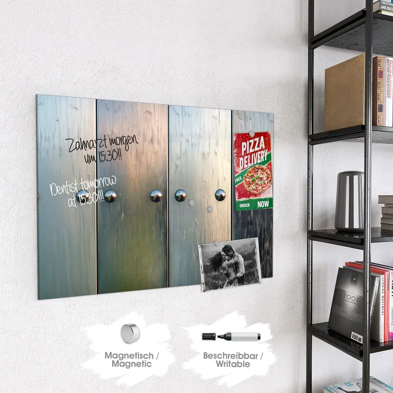 Magnettafel - Metallknöpfe auf Holz