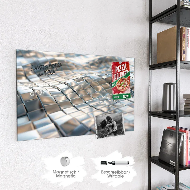 Magnettafel - Welle aus Metallfliesen