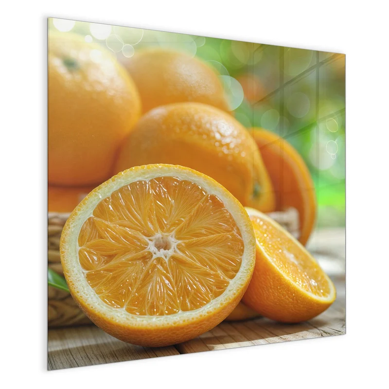 Magnettafel - Orangen auf Holz