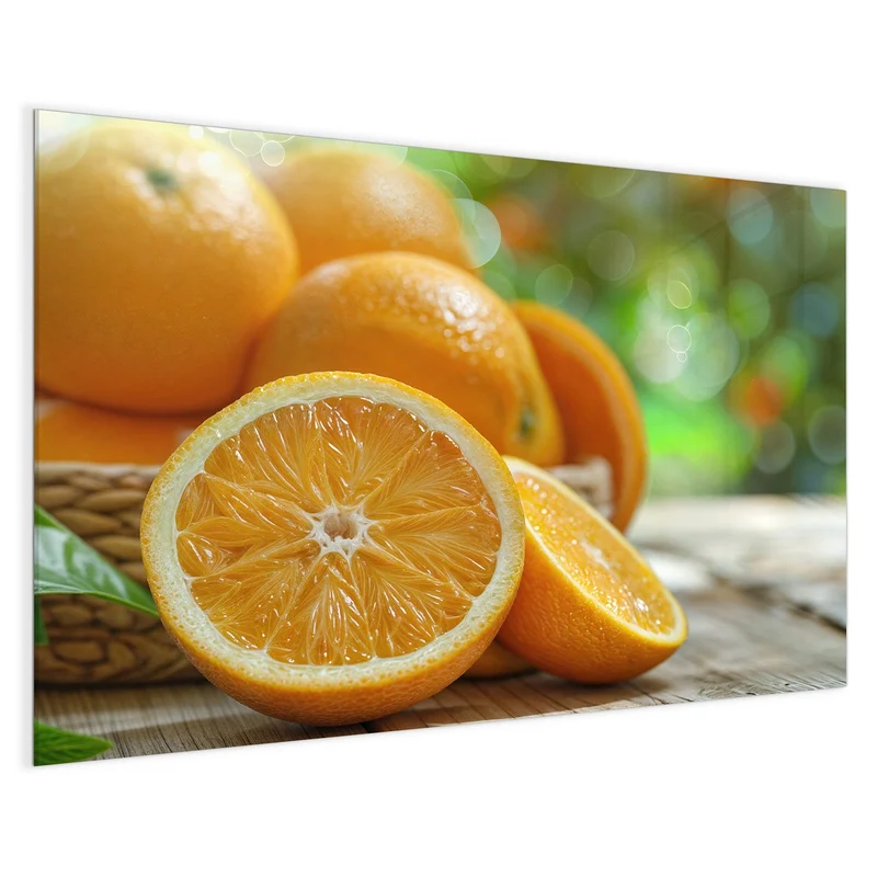 Magnettafel - Orangen auf Holz