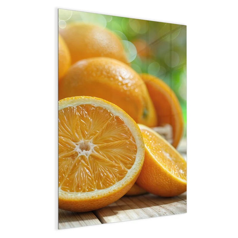 Magnettafel - Orangen auf Holz