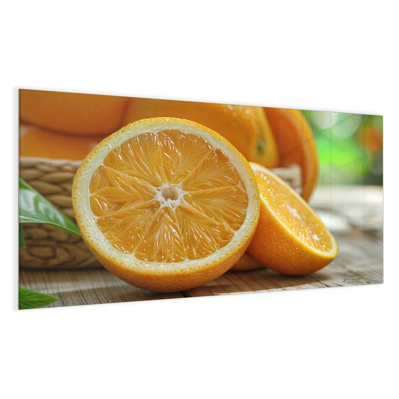 Magnettafel - Orangen auf Holz