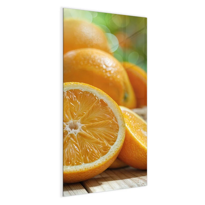 Magnettafel - Orangen auf Holz