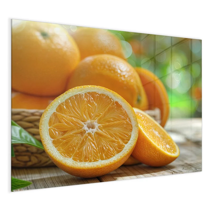 Magnettafel - Orangen auf Holz