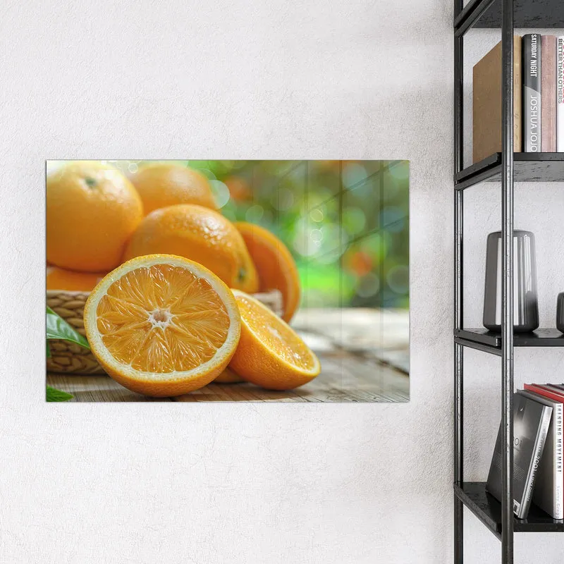 Magnettafel - Orangen auf Holz