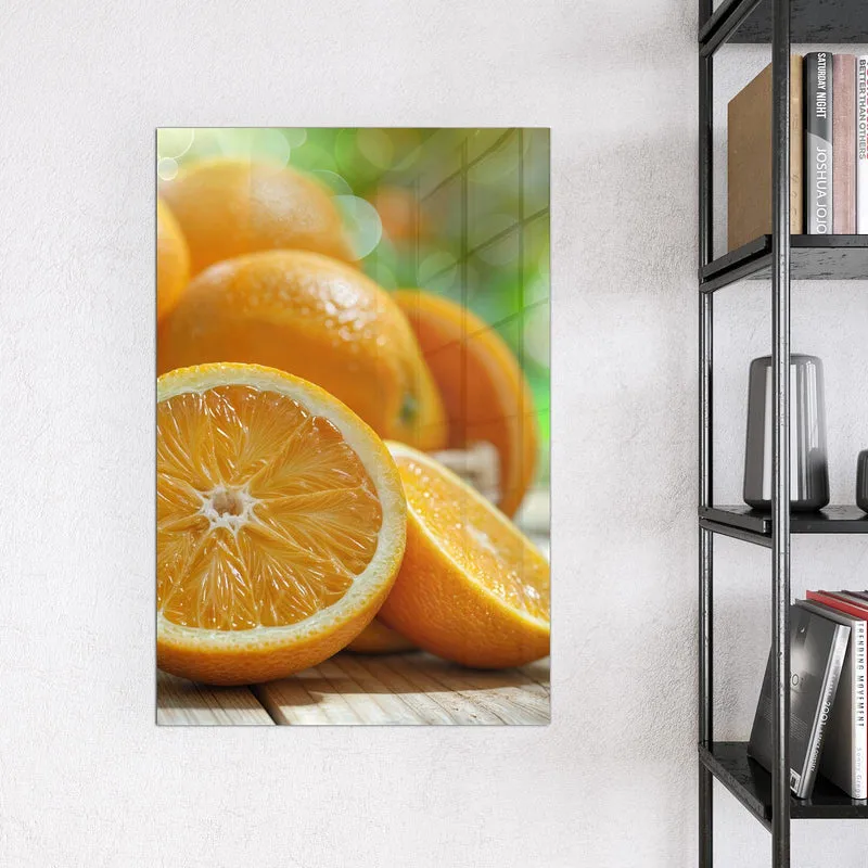 Magnettafel - Orangen auf Holz