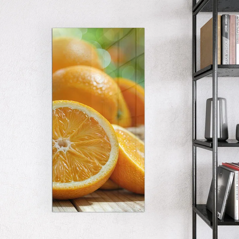 Magnettafel - Orangen auf Holz