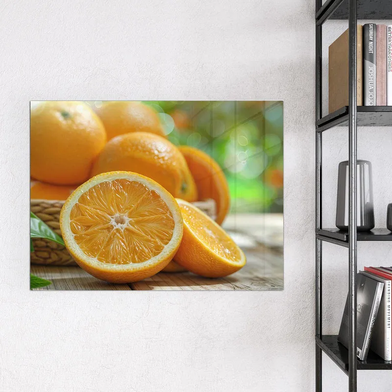Magnettafel - Orangen auf Holz