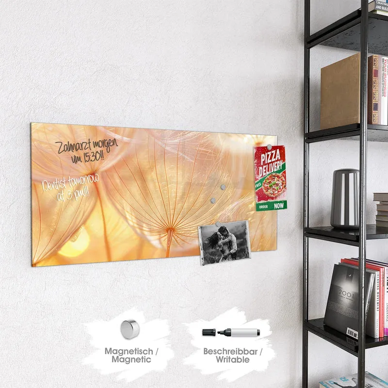 Magnettafel - Pusteblume im Goldlicht