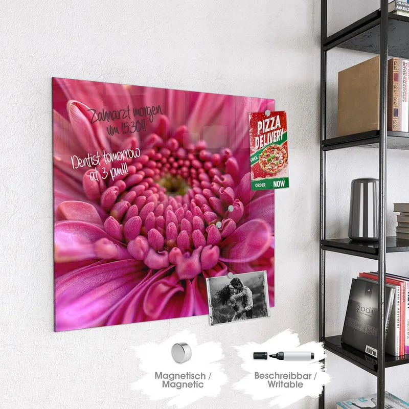 Magnettafel - Pinke Blütenspirale