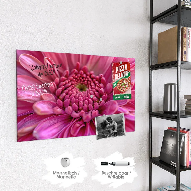 Magnettafel - Pinke Blütenspirale