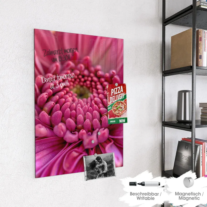 Magnettafel - Pinke Blütenspirale