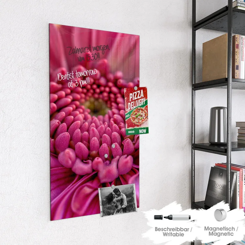 Magnettafel - Pinke Blütenspirale